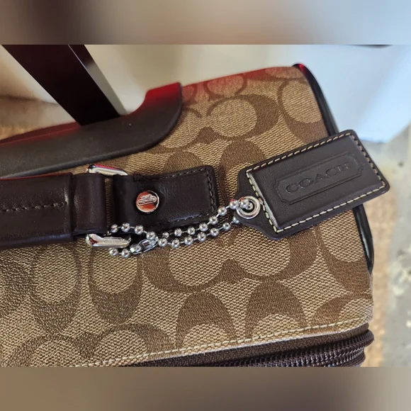 COACH Monogram Tan Camel Air Carry On Pull Bar Overhead Cruise Case Luggage NWT - Picture 5 of 7